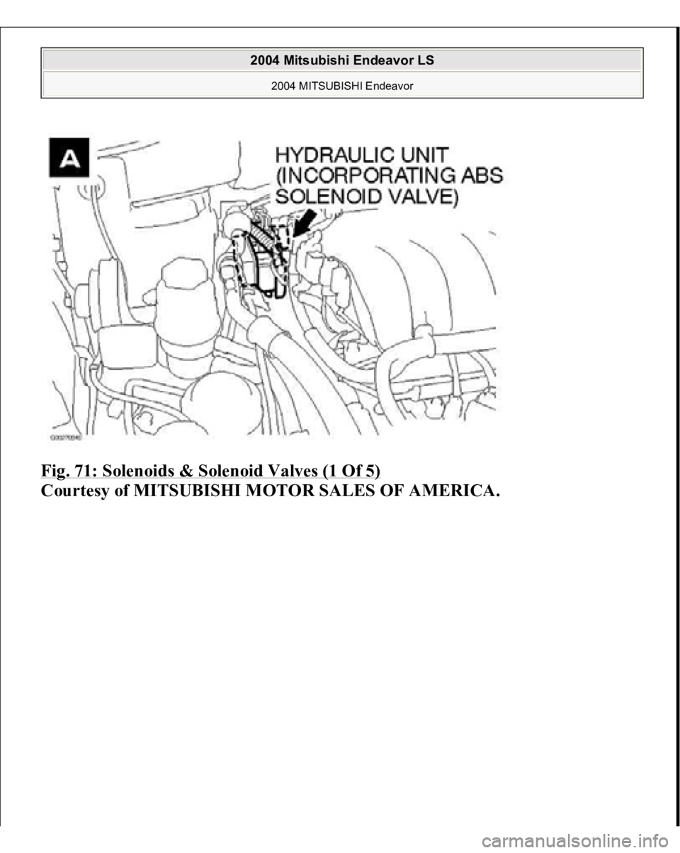 MITSUBISHI ENDEAVOR 2004  Service Repair Manual Fig. 71: Solenoids & Solenoid Valves (1 Of 5)
 
Courtesy of MITSUBISHI MOTOR SALES OF AMERICA.
 
2004 Mitsubishi Endeavor LS 
2004 MITSUBISHI Endeavor
   