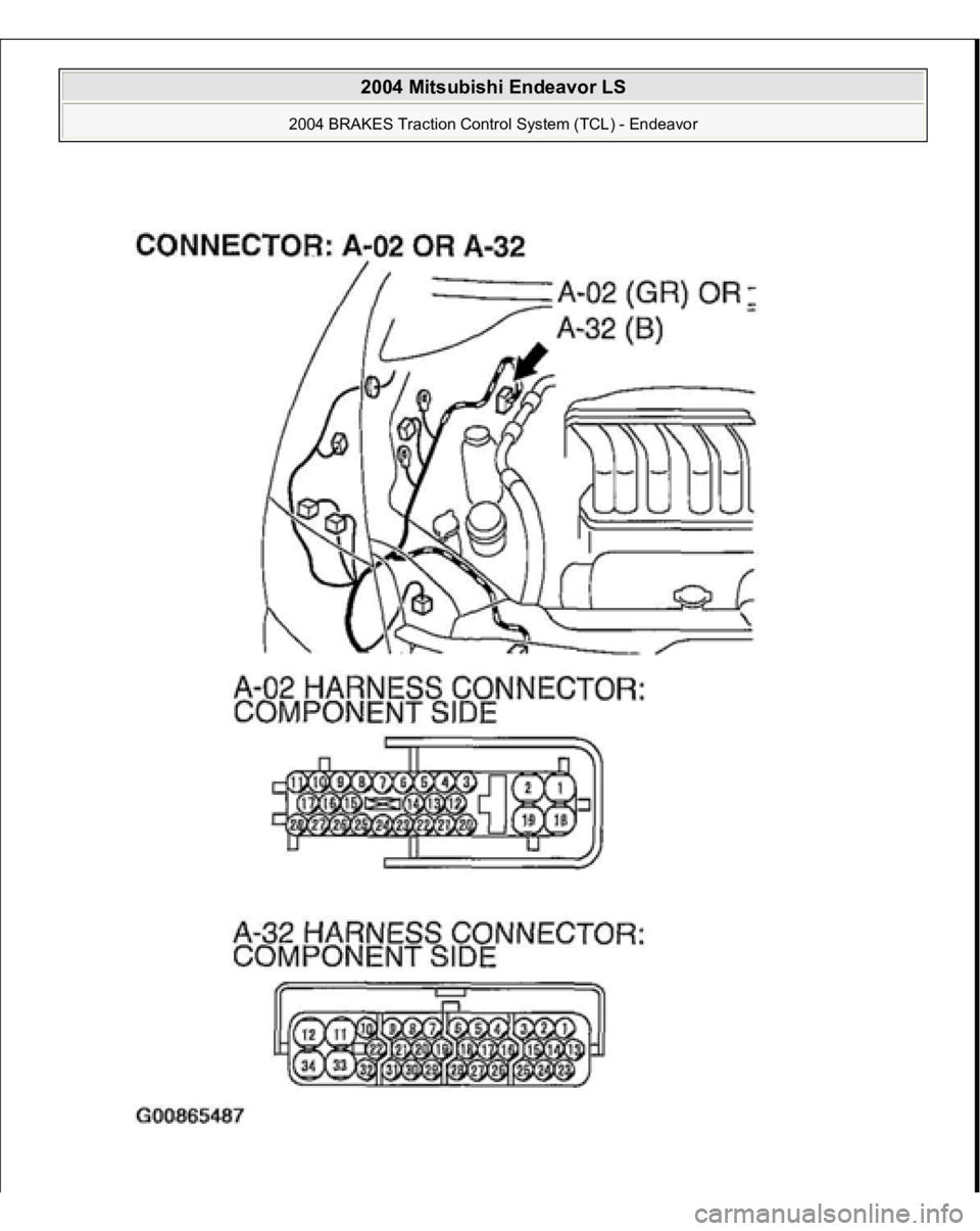 MITSUBISHI ENDEAVOR 2004  Service Repair Manual  
2004 Mitsubishi Endeavor LS 
2004 BRAKES Traction Control System (TCL) - Endeavor
   