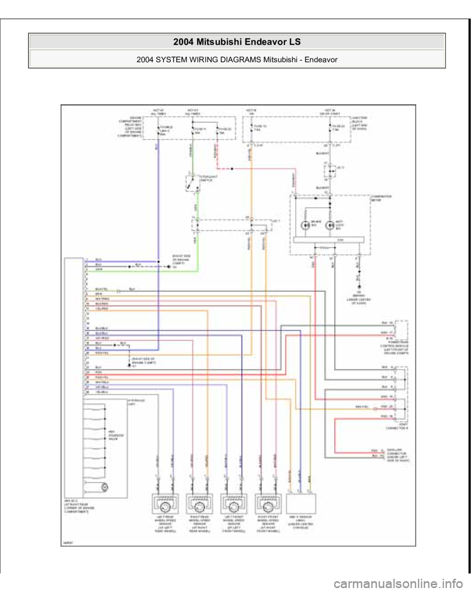 MITSUBISHI ENDEAVOR 2004  Service Repair Manual  
2004 Mitsubishi Endeavor LS 
2004 SYSTEM WIRING DIAGRAMS Mitsubishi - Endeavor
   