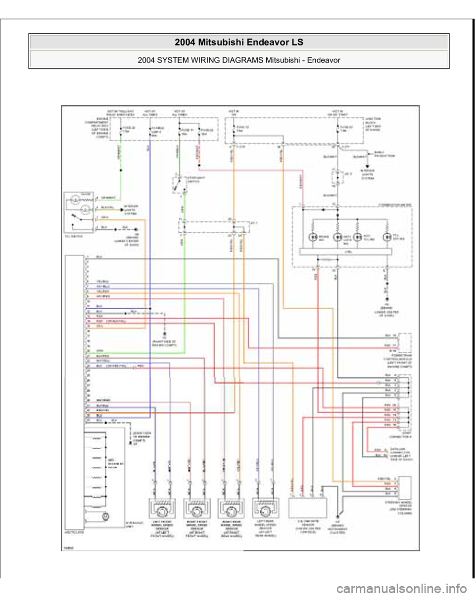 MITSUBISHI ENDEAVOR 2004  Service Repair Manual  
2004 Mitsubishi Endeavor LS 
2004 SYSTEM WIRING DIAGRAMS Mitsubishi - Endeavor
   