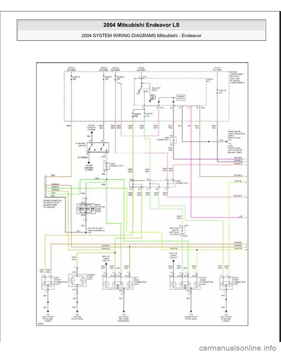 MITSUBISHI ENDEAVOR 2004  Service Repair Manual  
2004 Mitsubishi Endeavor LS 
2004 SYSTEM WIRING DIAGRAMS Mitsubishi - Endeavor
   