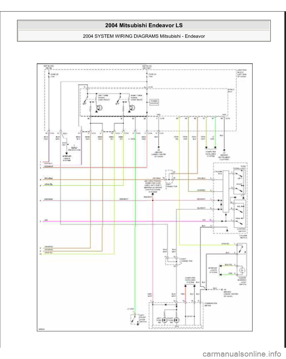 MITSUBISHI ENDEAVOR 2004  Service Repair Manual  
2004 Mitsubishi Endeavor LS 
2004 SYSTEM WIRING DIAGRAMS Mitsubishi - Endeavor
   