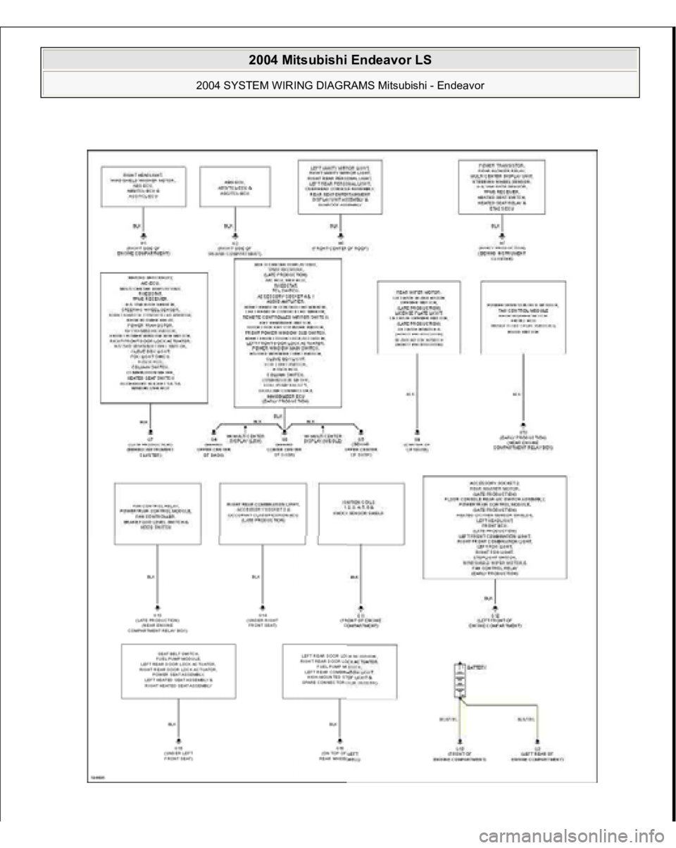 MITSUBISHI ENDEAVOR 2004  Service Repair Manual  
2004 Mitsubishi Endeavor LS 
2004 SYSTEM WIRING DIAGRAMS Mitsubishi - Endeavor
   