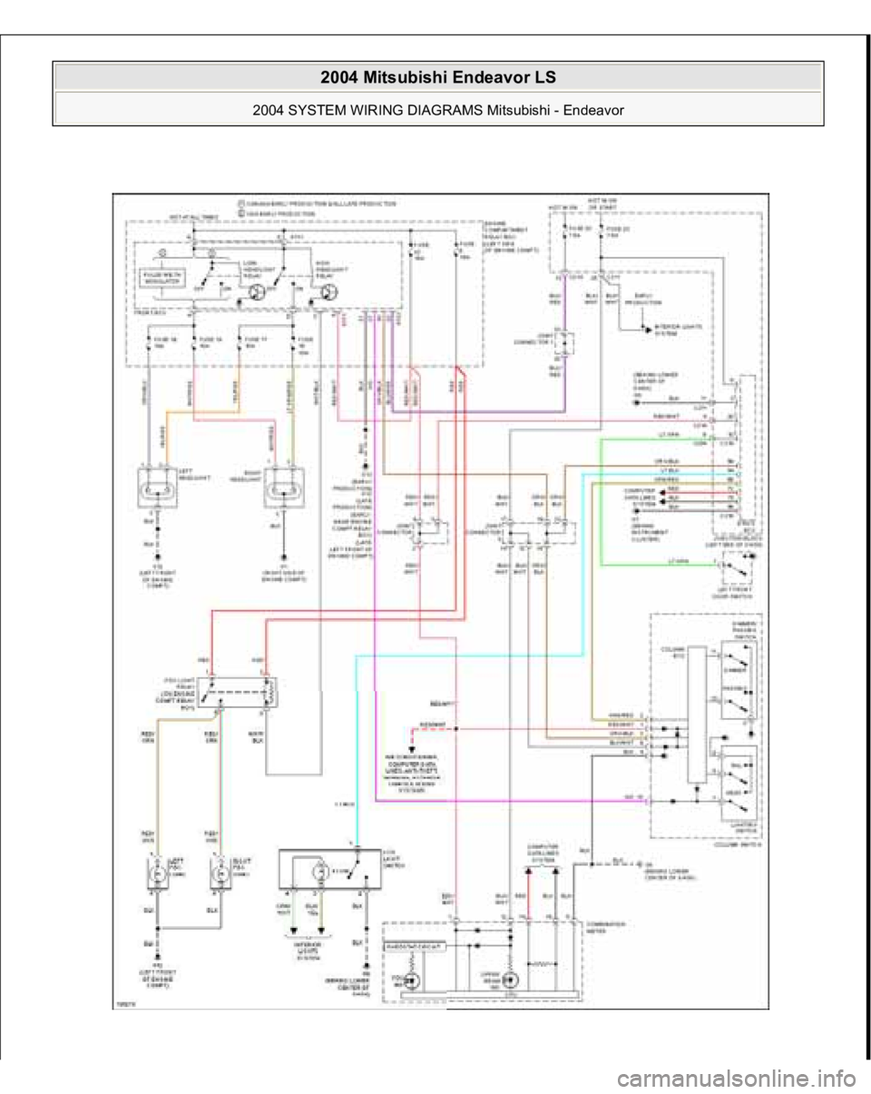 MITSUBISHI ENDEAVOR 2004  Service Repair Manual  
2004 Mitsubishi Endeavor LS 
2004 SYSTEM WIRING DIAGRAMS Mitsubishi - Endeavor
   