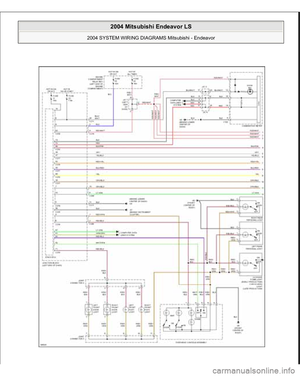MITSUBISHI ENDEAVOR 2004  Service Repair Manual  
2004 Mitsubishi Endeavor LS 
2004 SYSTEM WIRING DIAGRAMS Mitsubishi - Endeavor
   