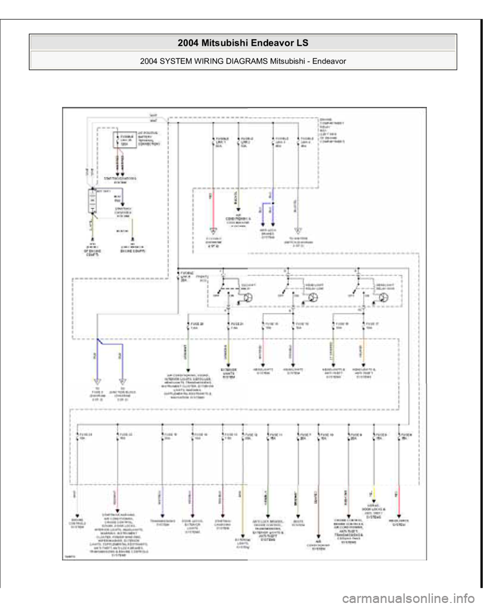 MITSUBISHI ENDEAVOR 2004  Service Repair Manual  
2004 Mitsubishi Endeavor LS 
2004 SYSTEM WIRING DIAGRAMS Mitsubishi - Endeavor
   