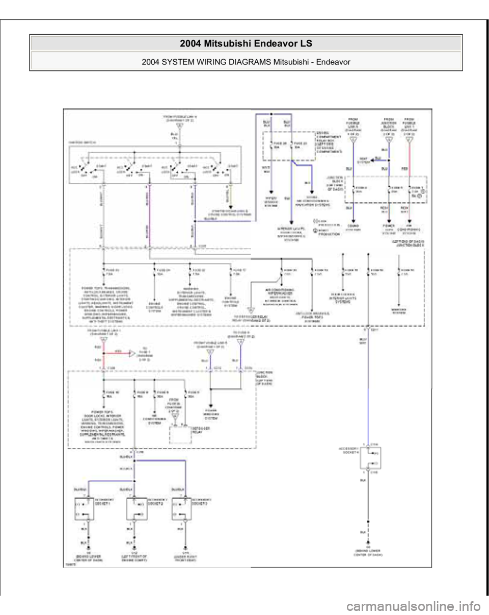 MITSUBISHI ENDEAVOR 2004  Service Repair Manual  
2004 Mitsubishi Endeavor LS 
2004 SYSTEM WIRING DIAGRAMS Mitsubishi - Endeavor
   