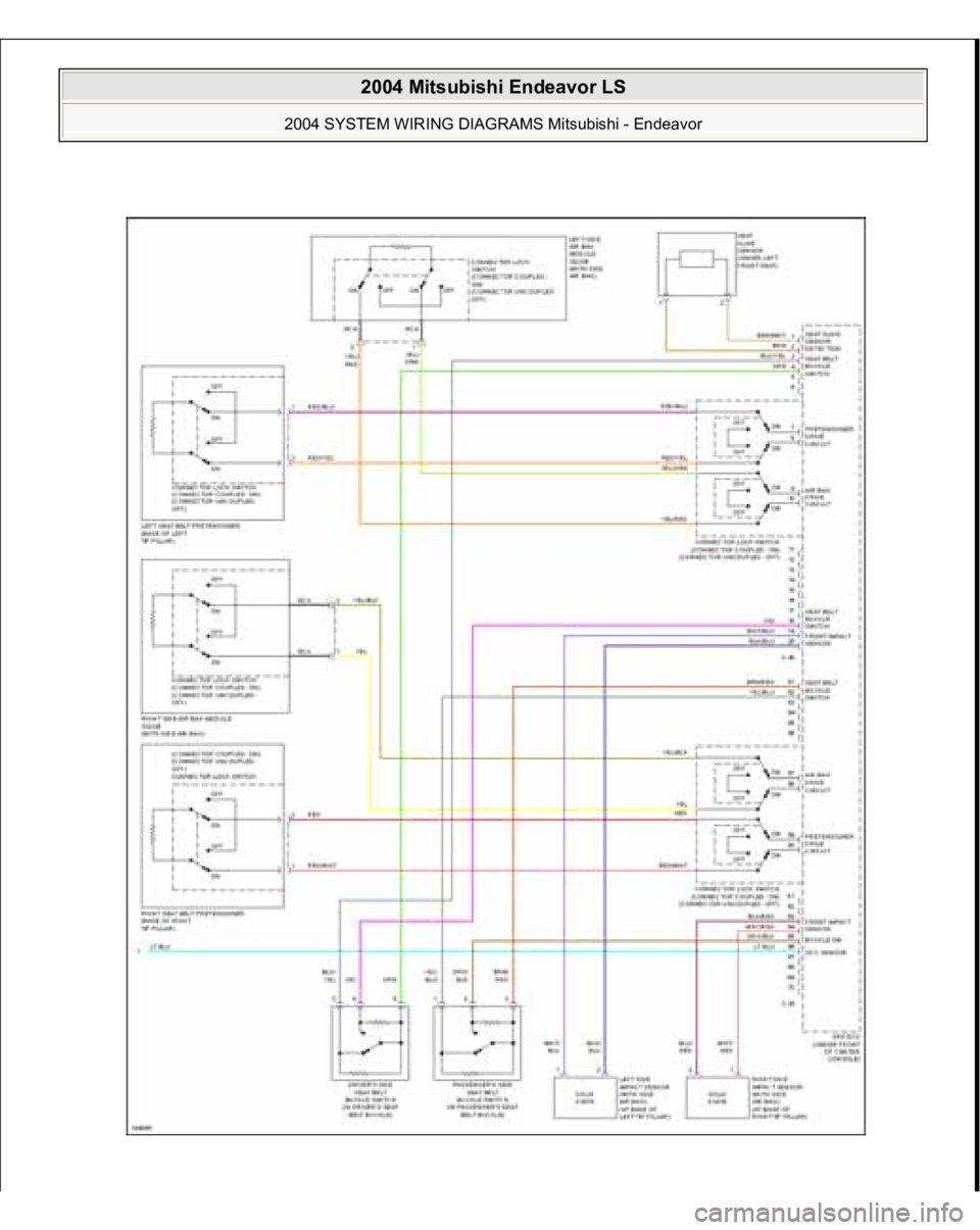 MITSUBISHI ENDEAVOR 2004  Service Repair Manual  
2004 Mitsubishi Endeavor LS 
2004 SYSTEM WIRING DIAGRAMS Mitsubishi - Endeavor
   