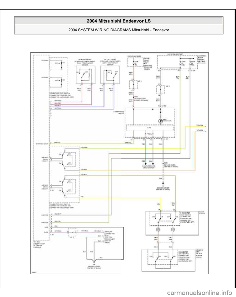 MITSUBISHI ENDEAVOR 2004  Service Repair Manual  
2004 Mitsubishi Endeavor LS 
2004 SYSTEM WIRING DIAGRAMS Mitsubishi - Endeavor
   