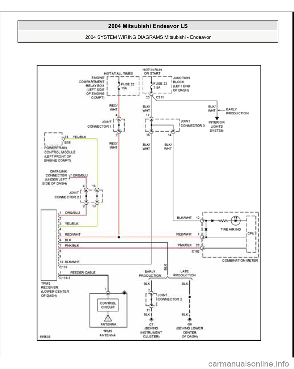 MITSUBISHI ENDEAVOR 2004  Service Repair Manual  
2004 Mitsubishi Endeavor LS 
2004 SYSTEM WIRING DIAGRAMS Mitsubishi - Endeavor
   