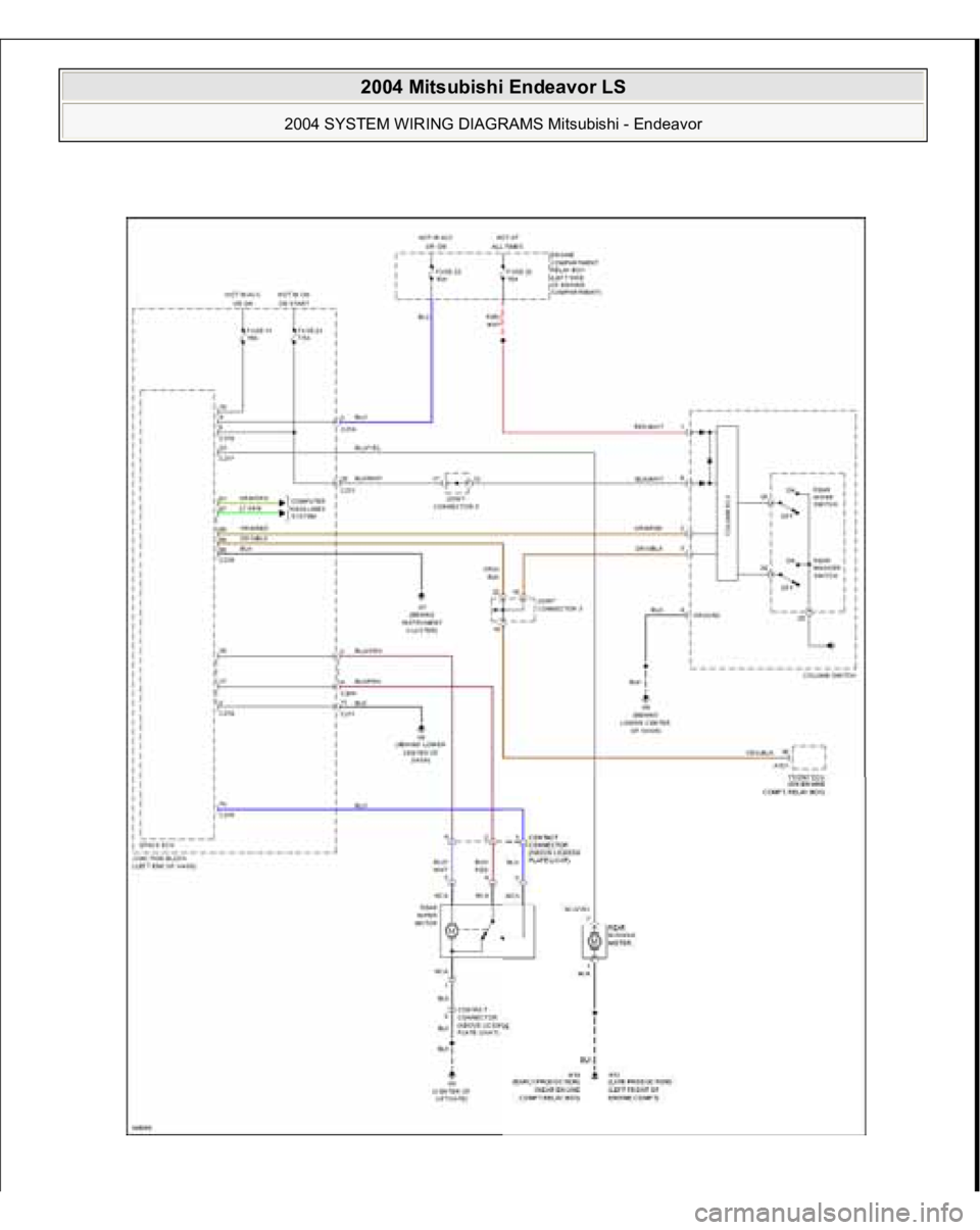 MITSUBISHI ENDEAVOR 2004  Service Repair Manual  
2004 Mitsubishi Endeavor LS 
2004 SYSTEM WIRING DIAGRAMS Mitsubishi - Endeavor
   