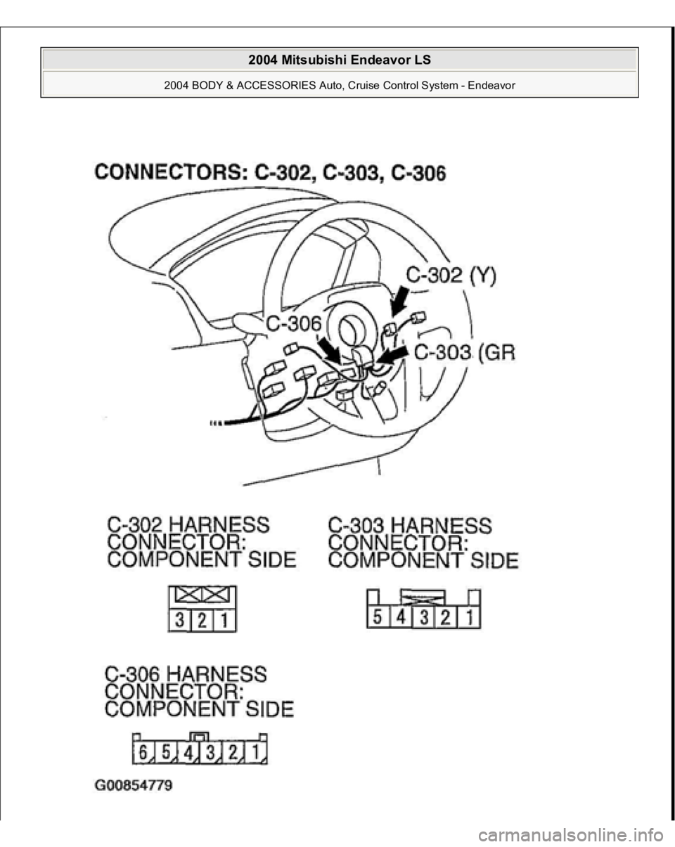 MITSUBISHI ENDEAVOR 2004  Service Repair Manual  
2004 Mitsubishi Endeavor LS 
2004 BODY & ACCESSORIES Auto, Cruise Control System - Endeavor
   