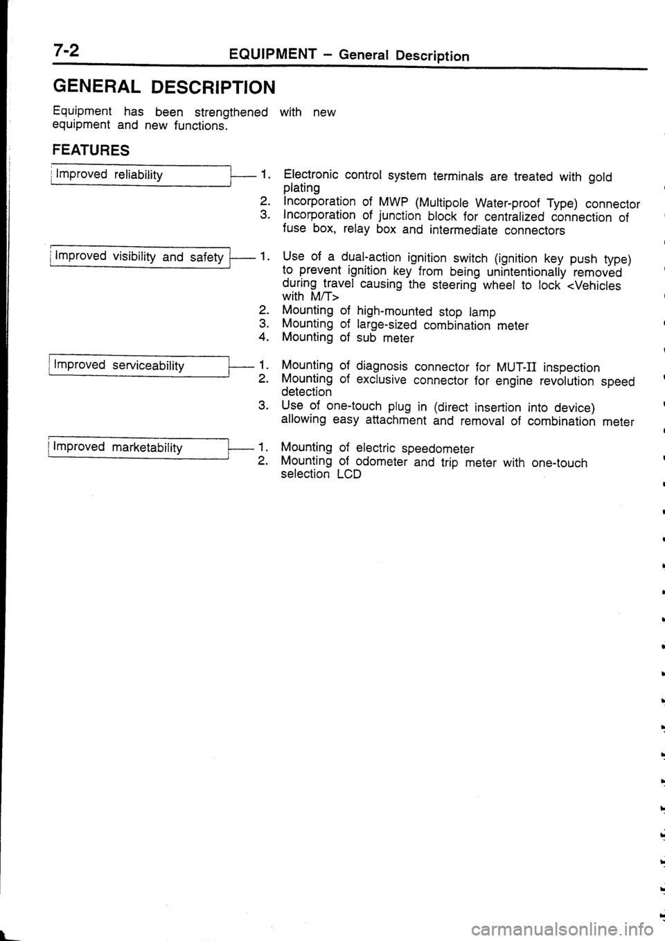 MITSUBISHI FTO 1998  Technical Information Manual 