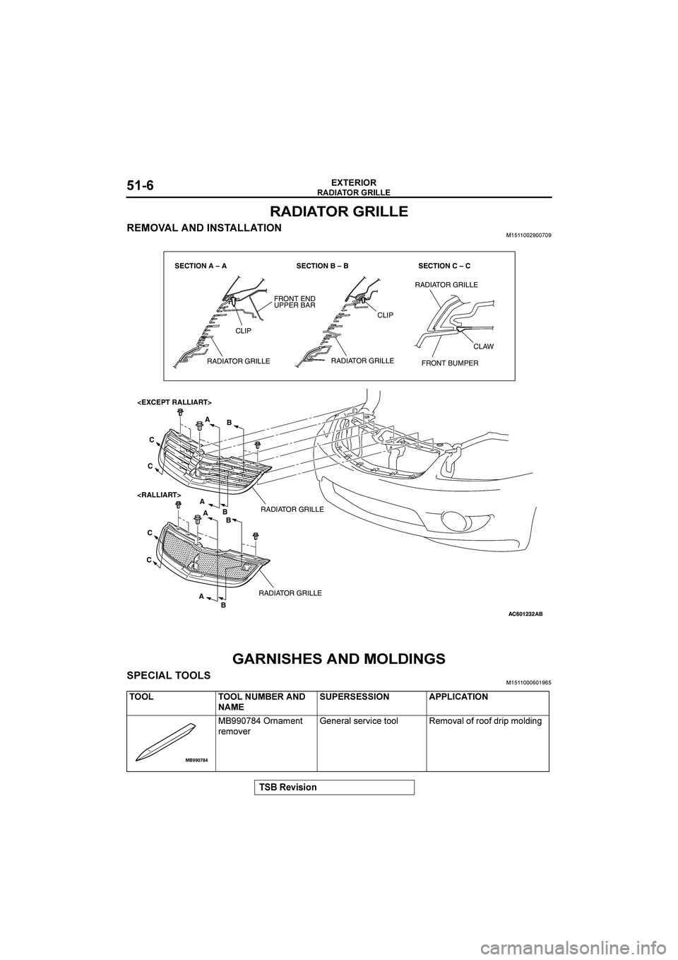 MITSUBISHI GALANT 2004  Workshop Manual 




&()(*+





 



�





	

�	
	
AC601232AC601232AB
SECTION B – B SECTION A – A
C