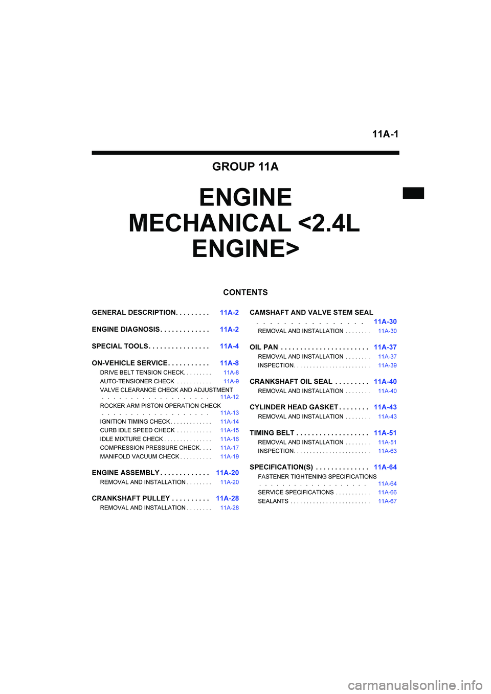 MITSUBISHI GALANT 2004  Workshop Manual 
	













	


























	

















