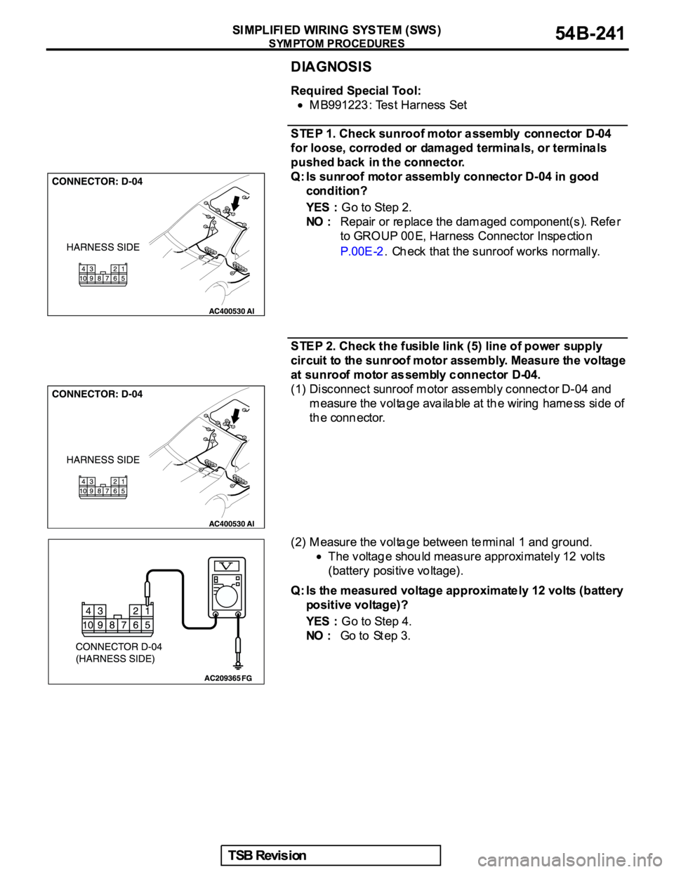 MITSUBISHI GALANT 2005  Service Repair Manual 