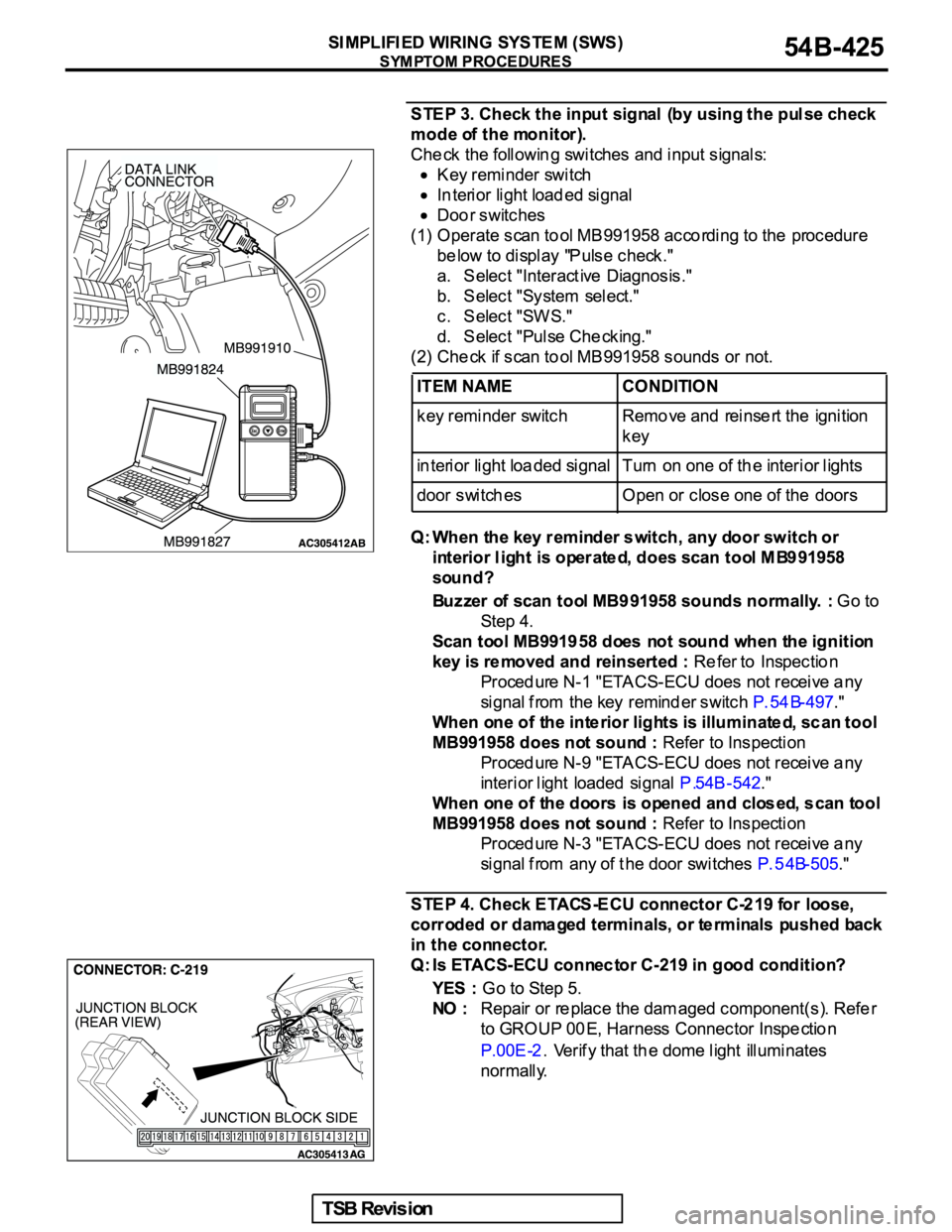 MITSUBISHI GALANT 2005  Service Repair Manual 