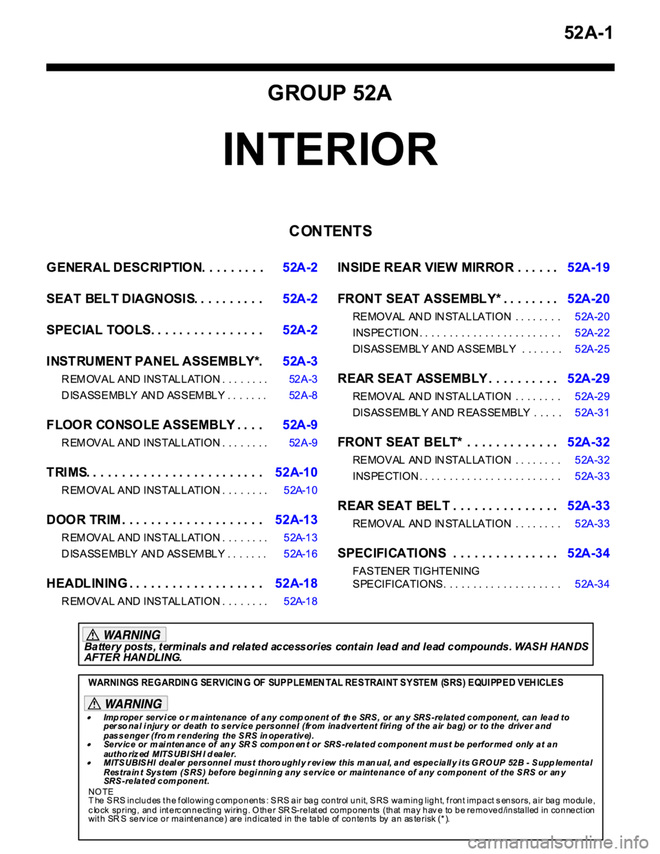 MITSUBISHI GALANT 2005  Service Repair Manual 