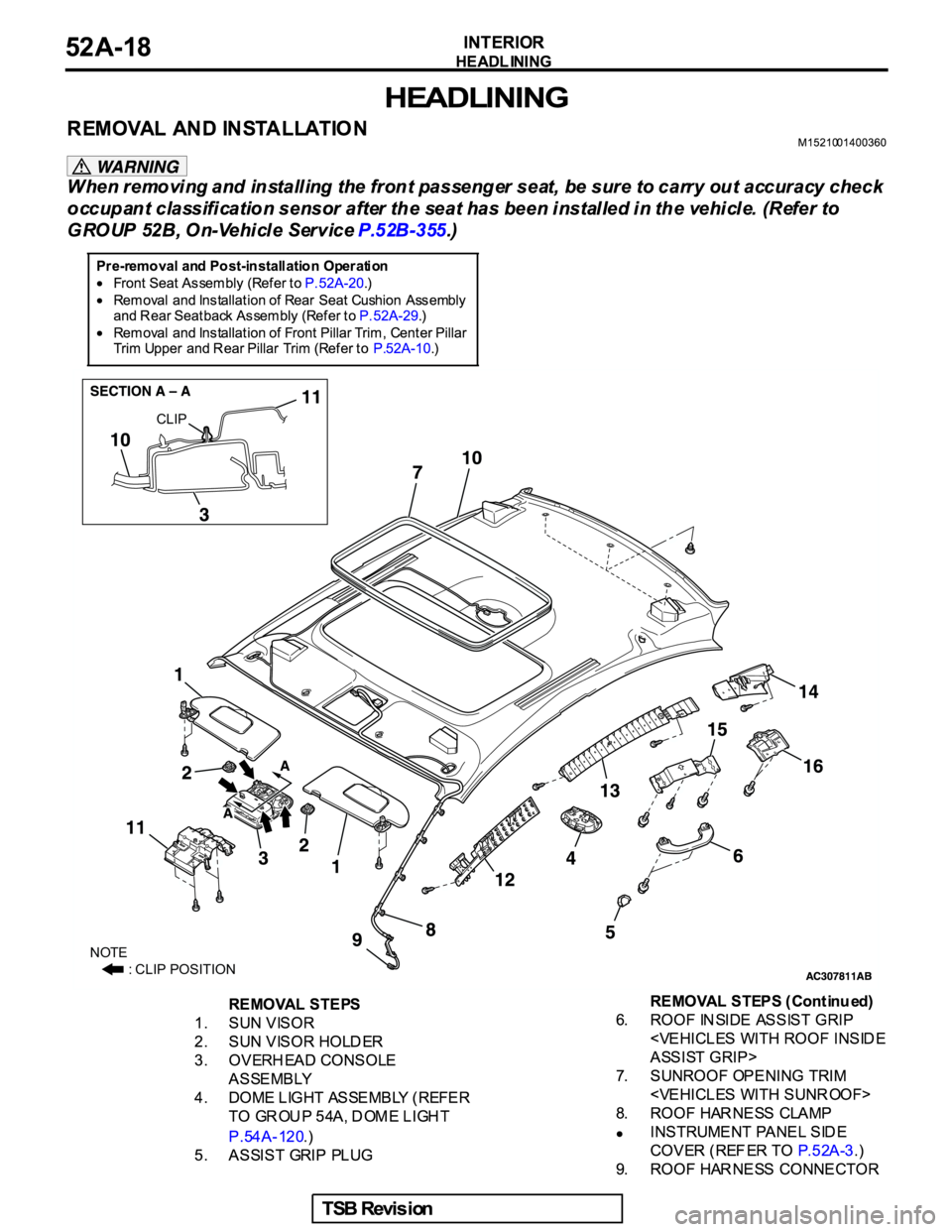 MITSUBISHI GALANT 2005  Service Repair Manual NOTE
          : CLIP POSITION
CLIP 