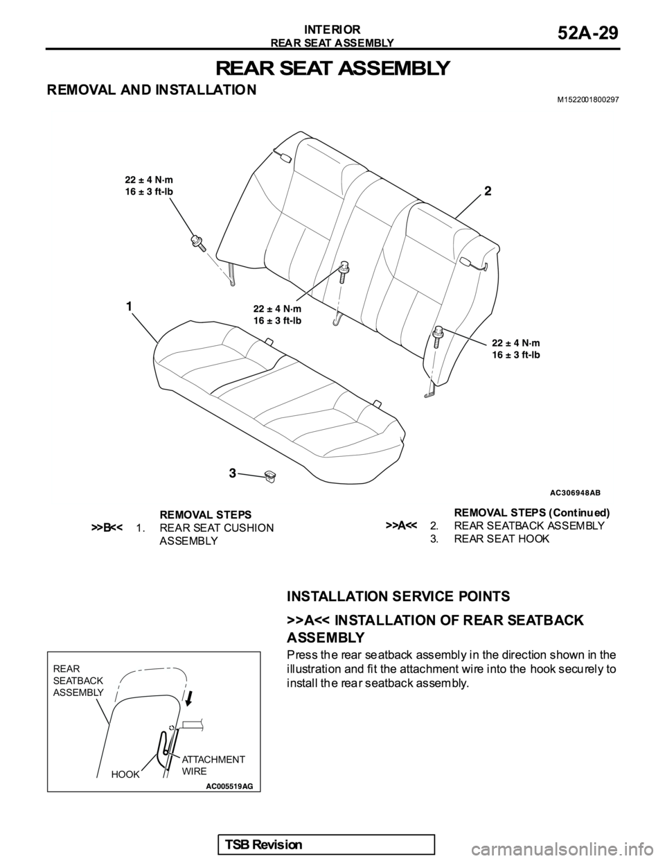 MITSUBISHI GALANT 2005  Service Repair Manual HOOK REAR
SEATBACK
ASSEMBLY
ATTACHMENT
WIRE 