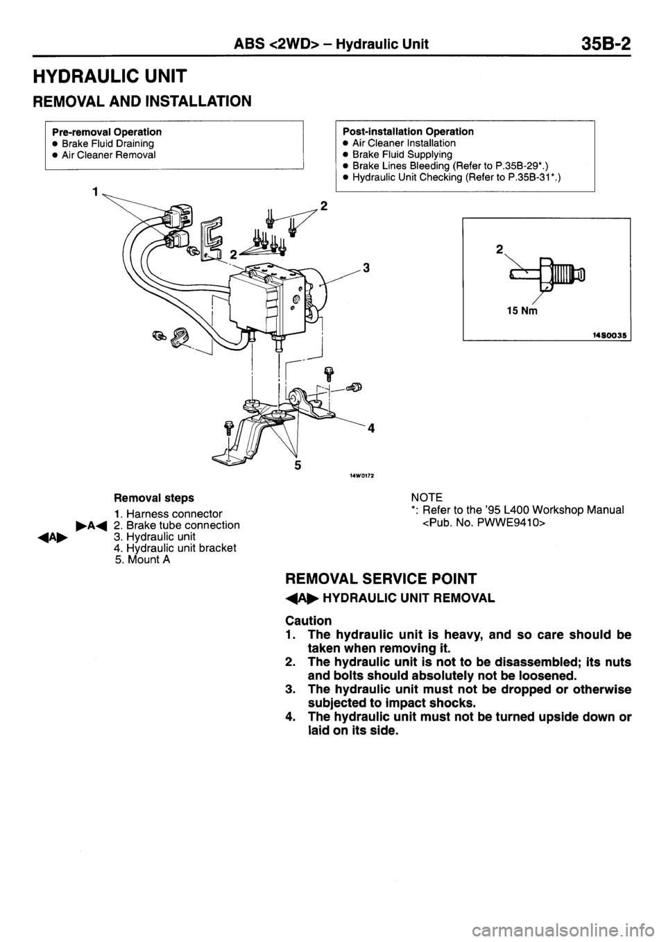 MITSUBISHI L400 1997  Workshop  Service Repair Manual 