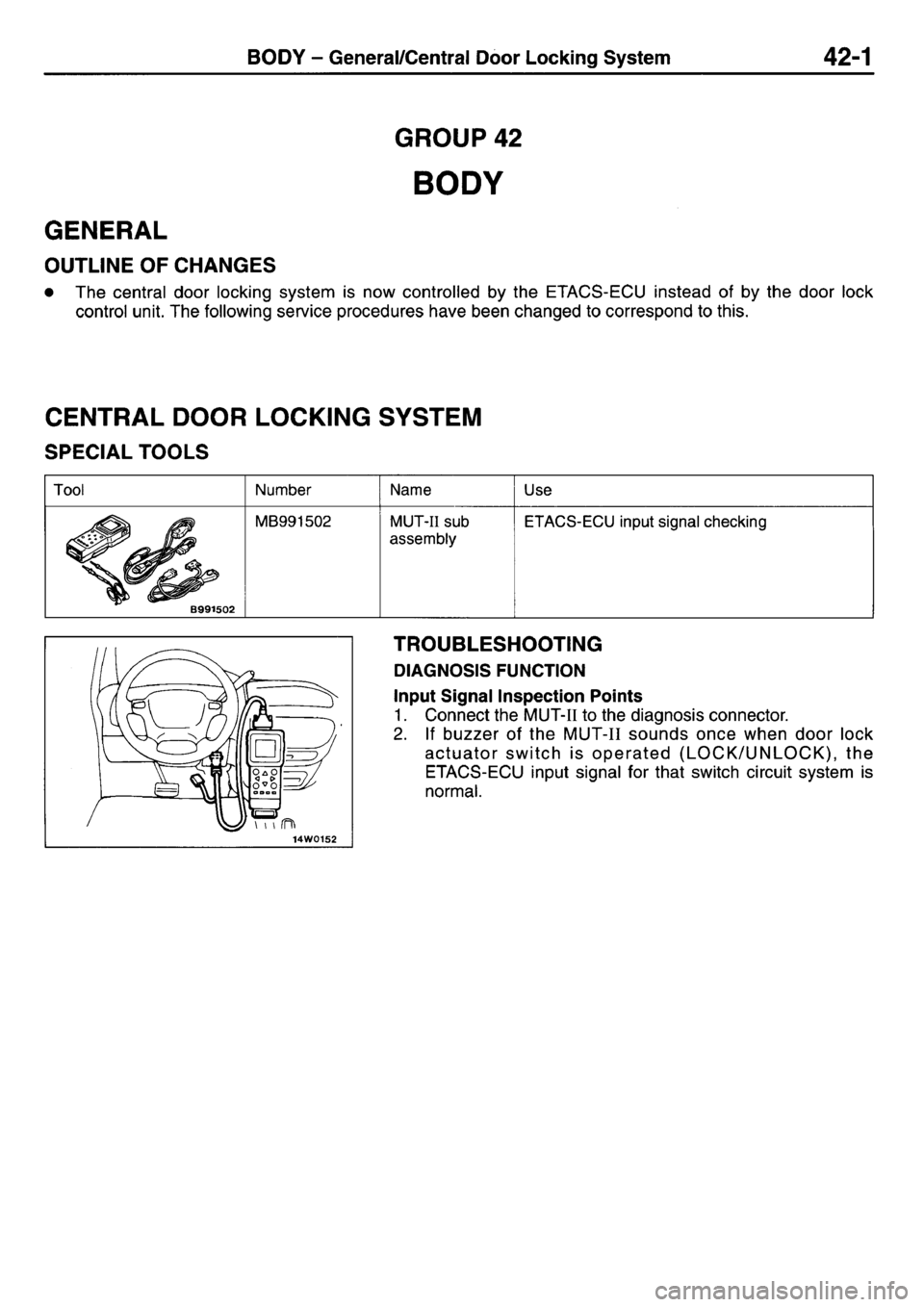 MITSUBISHI L400 1997  Workshop  Service Repair Manual 