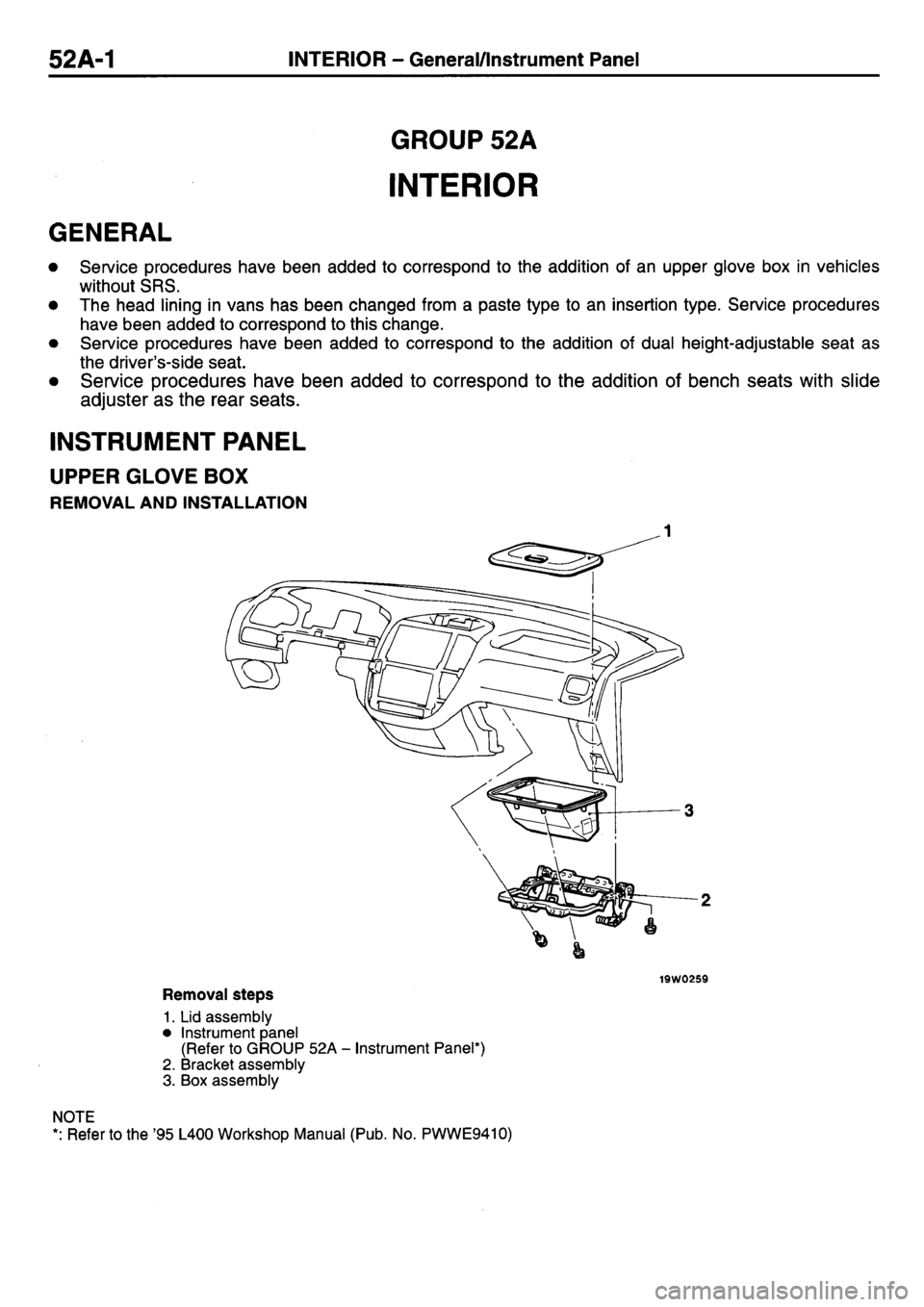 MITSUBISHI L400 1997  Workshop  Service Repair Manual 
