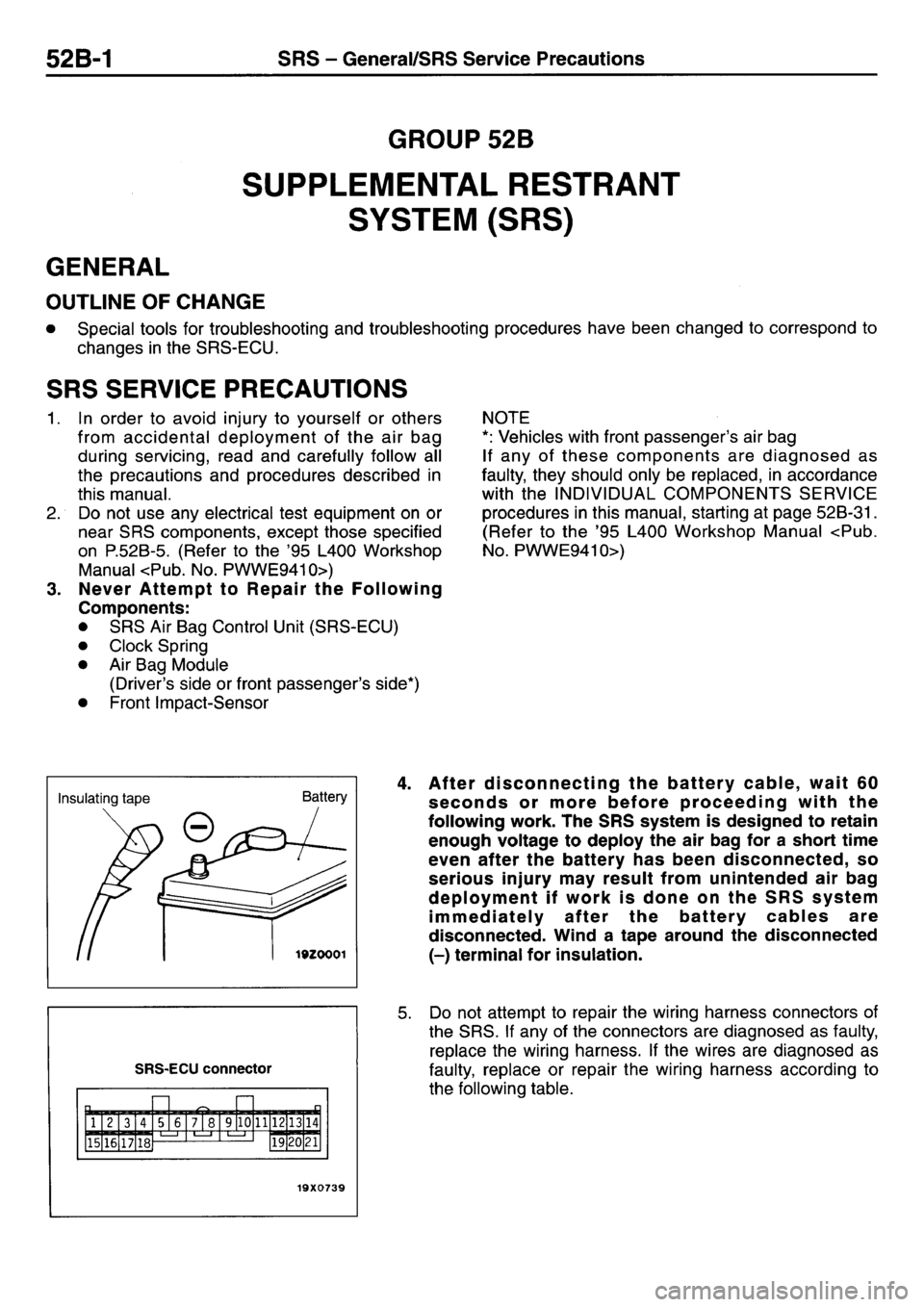 MITSUBISHI L400 1997  Workshop  Service Repair Manual 