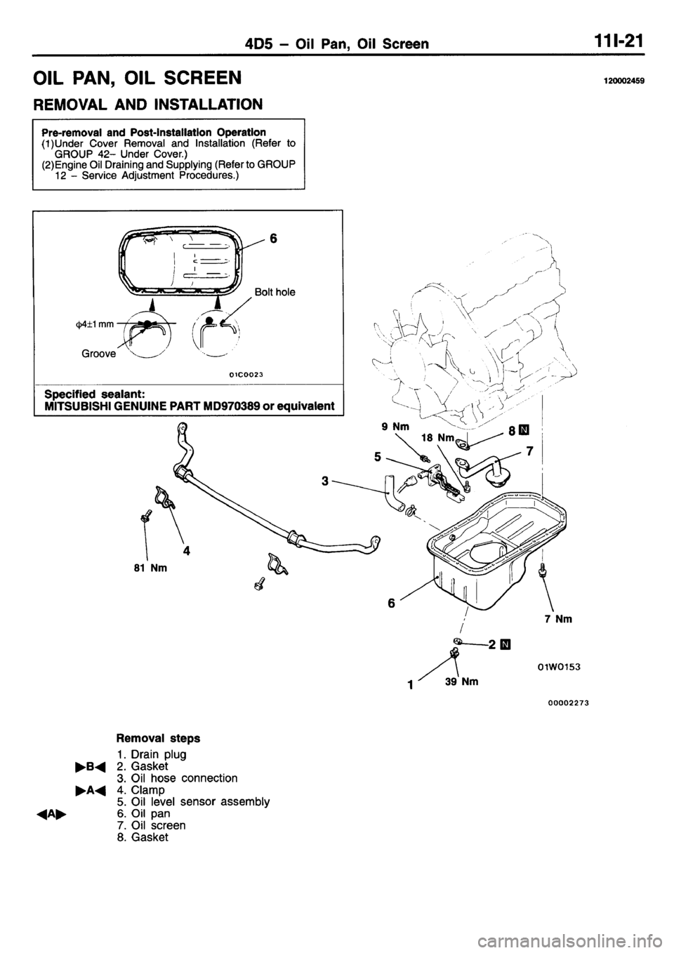 MITSUBISHI L400 1995  Workshop  Service Repair Manual 