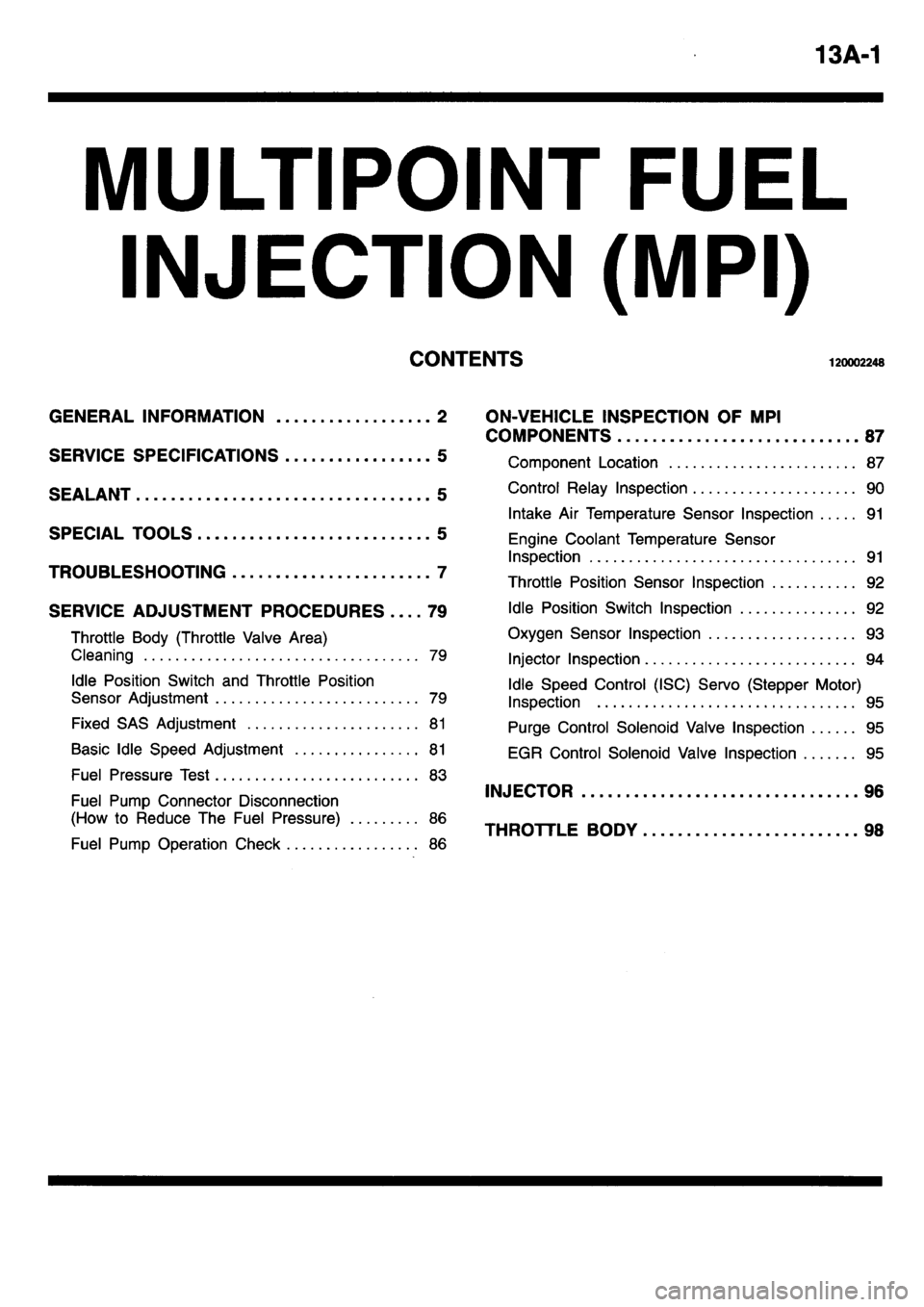 MITSUBISHI L400 1995  Workshop  Service Repair Manual 