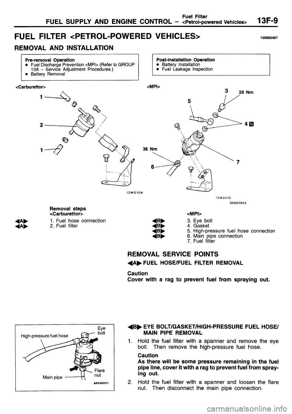 MITSUBISHI L400 1995  Workshop  Service Repair Manual 