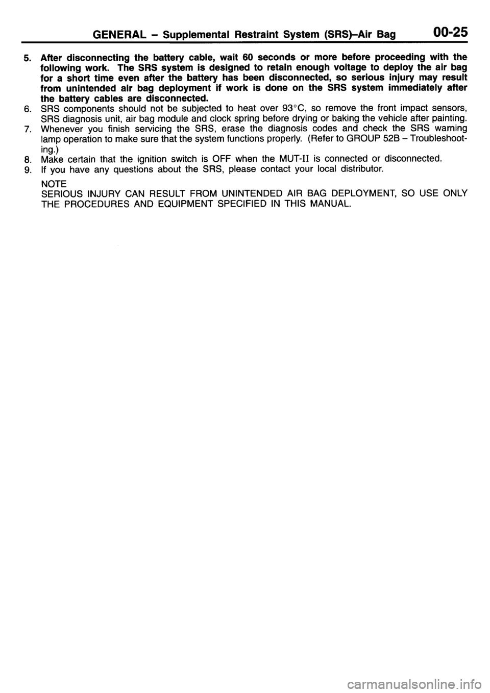 MITSUBISHI L400 1995  Workshop  Service Repair Manual 