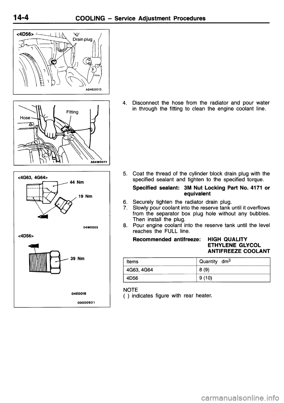 MITSUBISHI L400 1995  Workshop  Service Repair Manual 