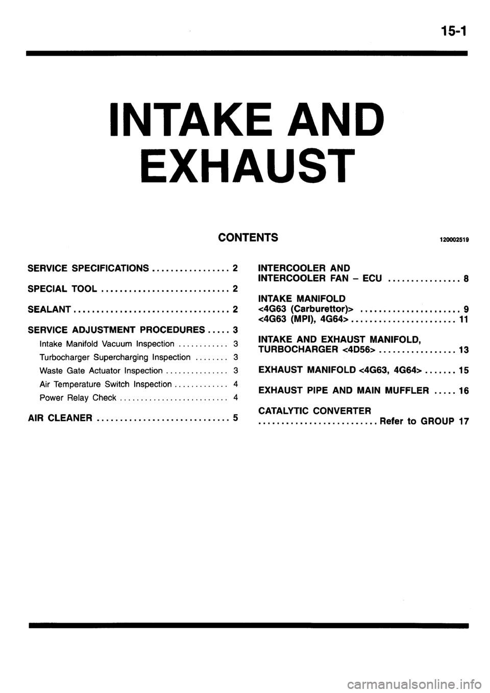MITSUBISHI L400 1995  Workshop  Service Repair Manual 