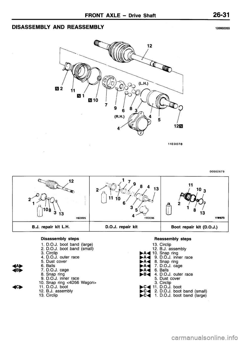 MITSUBISHI L400 1995  Workshop  Service Repair Manual 