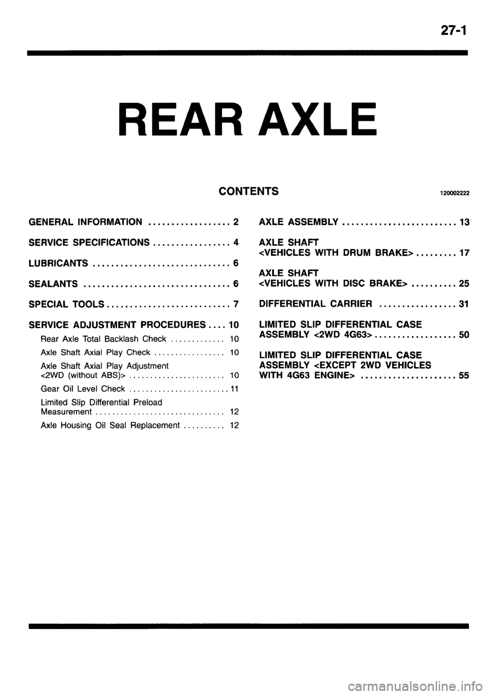 MITSUBISHI L400 1995  Workshop  Service Repair Manual 