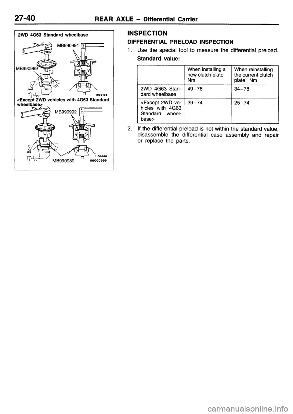 MITSUBISHI L400 1995  Workshop  Service Repair Manual 