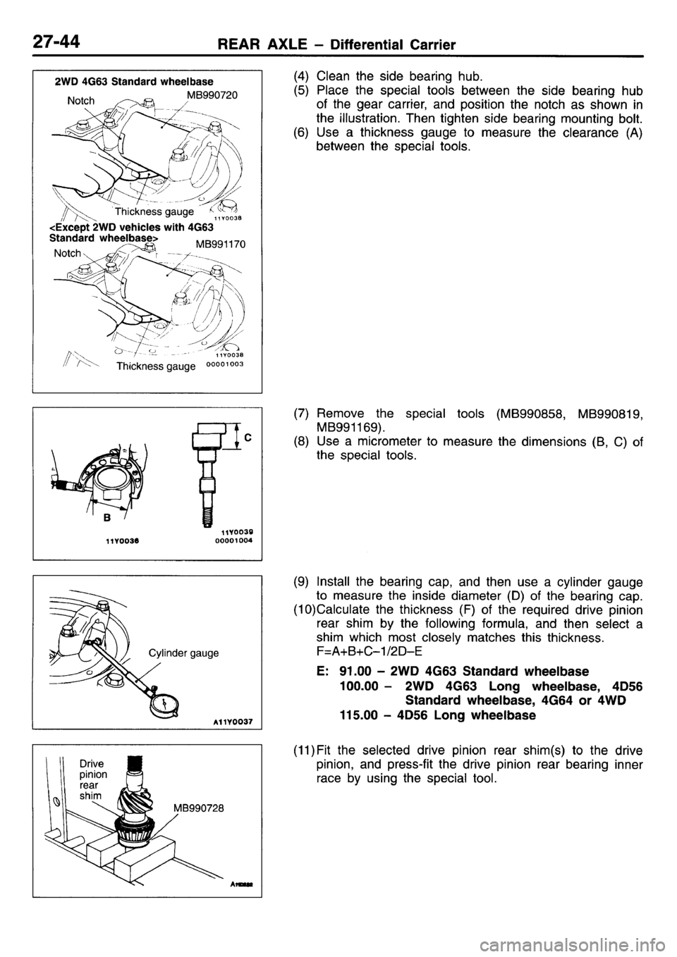 MITSUBISHI L400 1995  Workshop  Service Repair Manual 