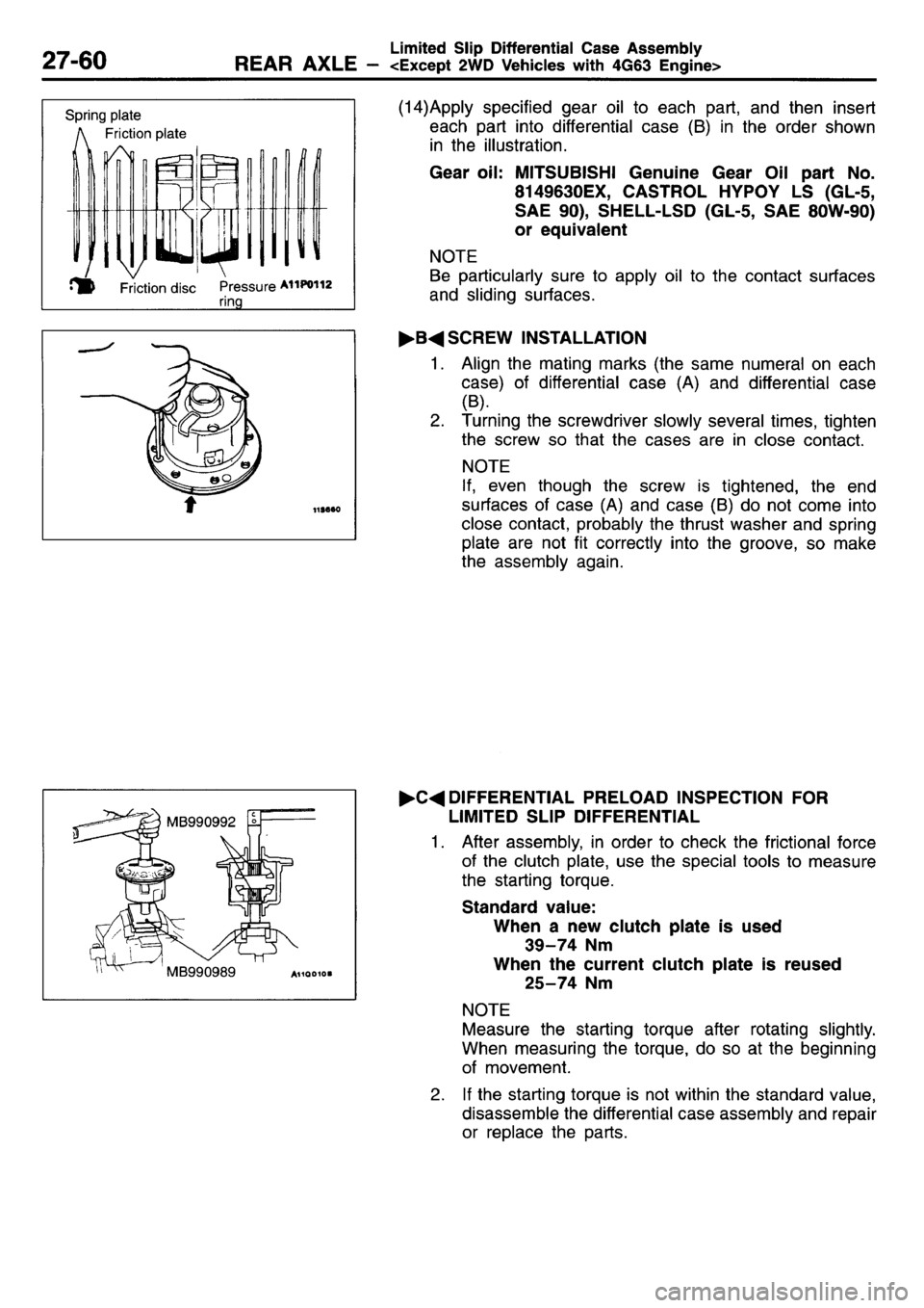 MITSUBISHI L400 1995  Workshop  Service Repair Manual 