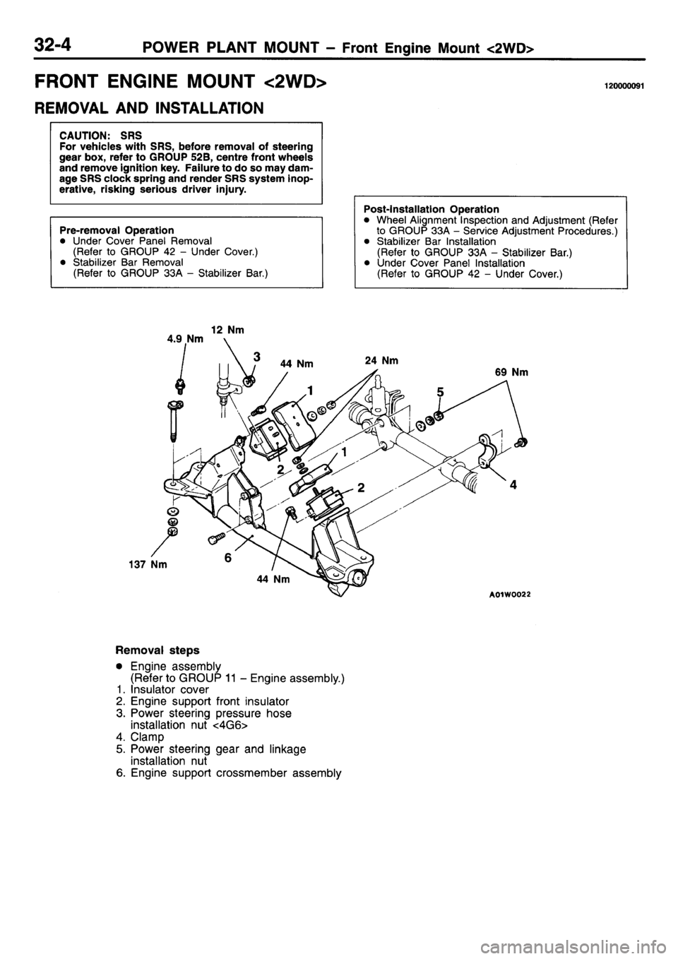 MITSUBISHI L400 1995  Workshop  Service Repair Manual 