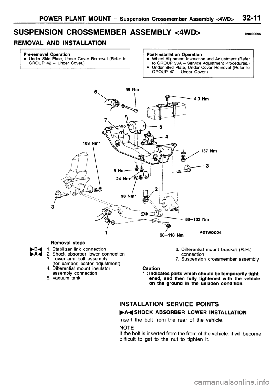 MITSUBISHI L400 1995  Workshop  Service Repair Manual 