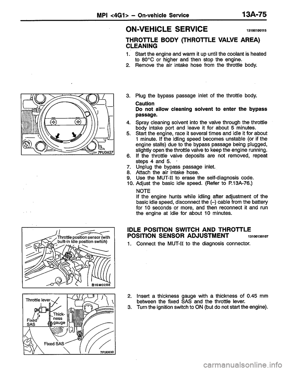 MITSUBISHI LANCER 1996  Workshop  Service Repair Manual 