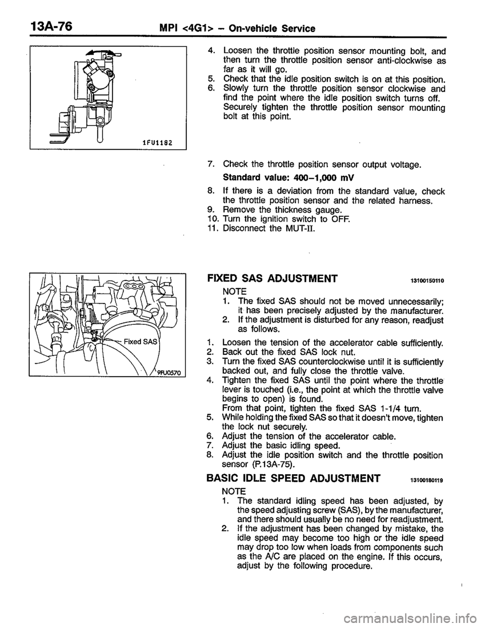 MITSUBISHI LANCER 1996  Workshop  Service Repair Manual 