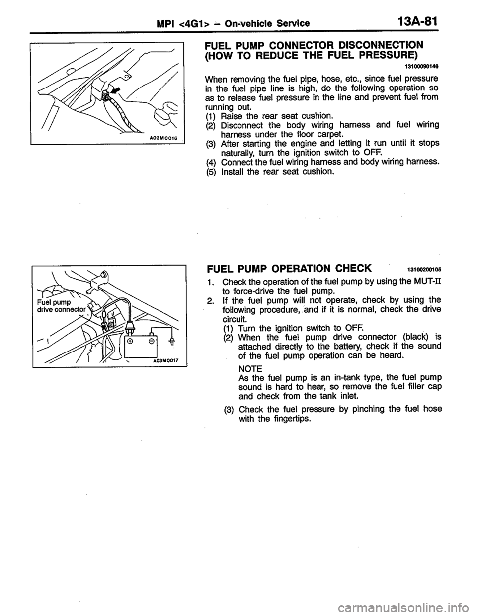 MITSUBISHI LANCER 1996  Workshop  Service Repair Manual 