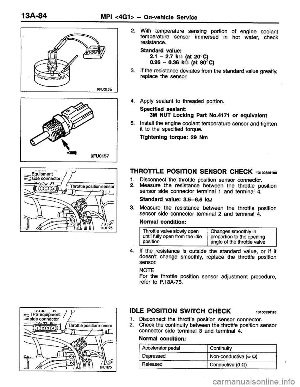 MITSUBISHI LANCER 1996  Workshop  Service Repair Manual 