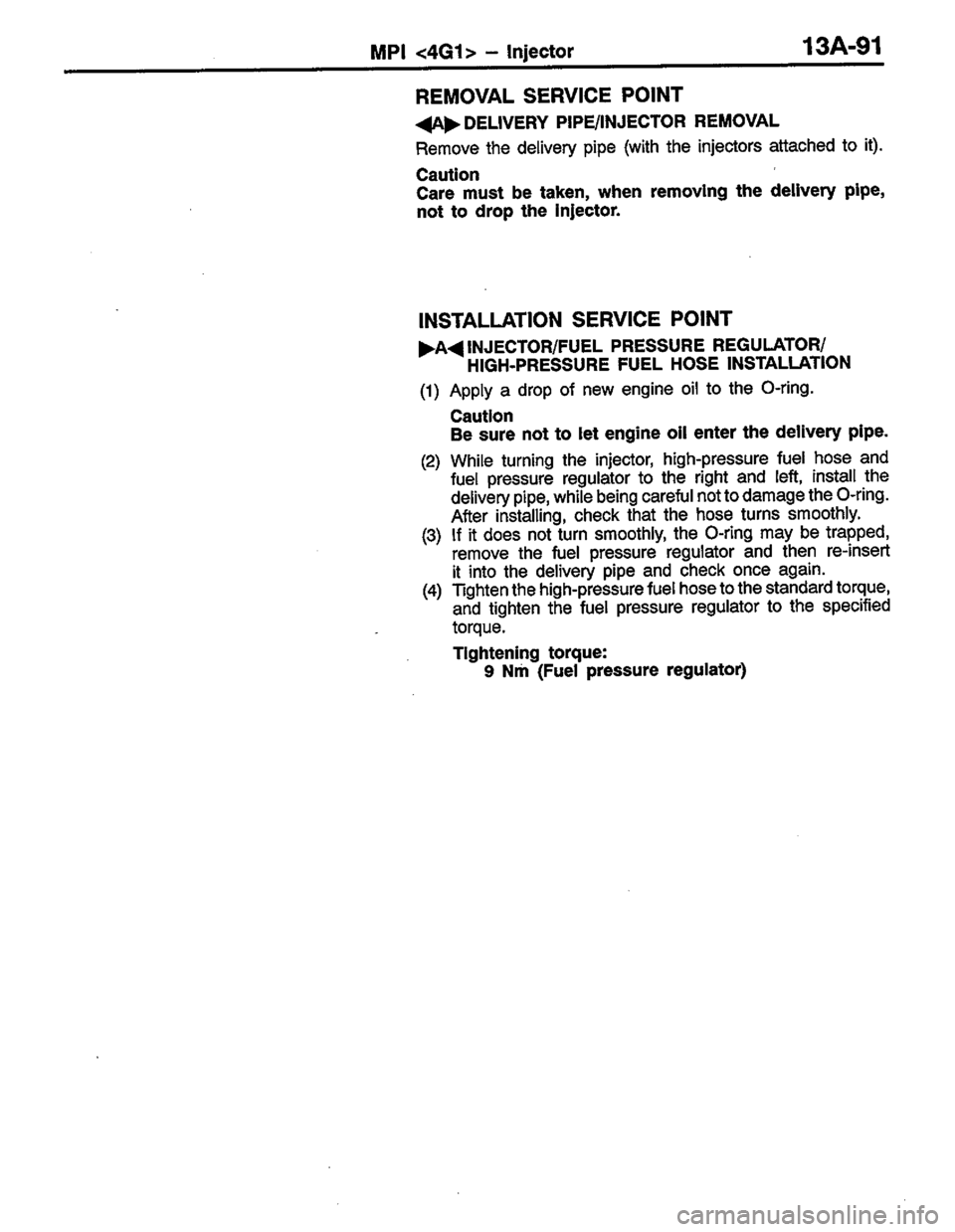 MITSUBISHI LANCER 1996  Workshop  Service Repair Manual 