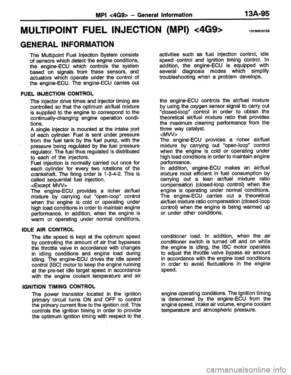 MITSUBISHI LANCER 1996  Workshop  Service Repair Manual 