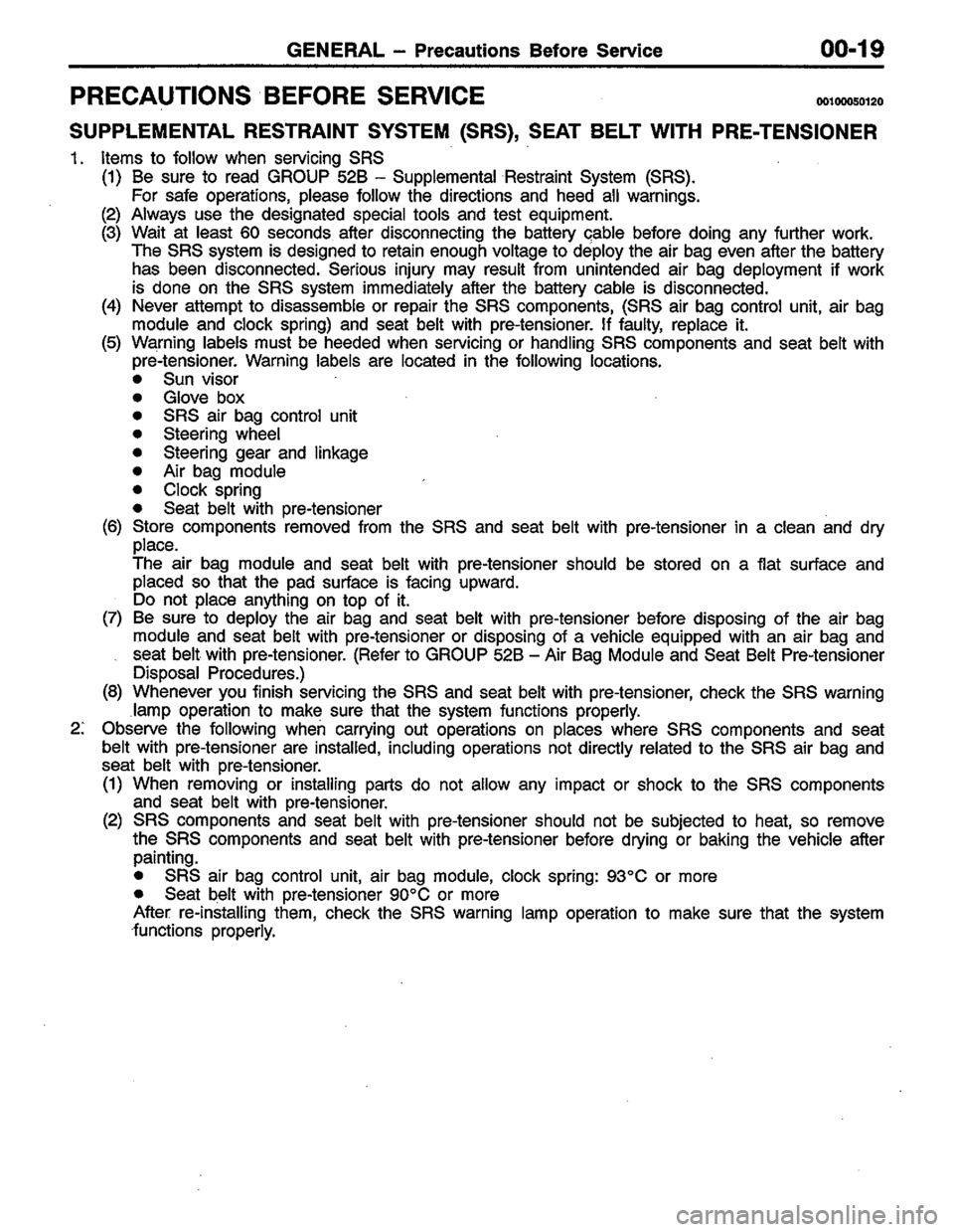 MITSUBISHI LANCER 1996  Workshop  Service Repair Manual 