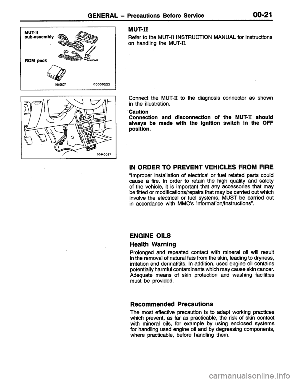 MITSUBISHI LANCER 1996  Workshop  Service Repair Manual 