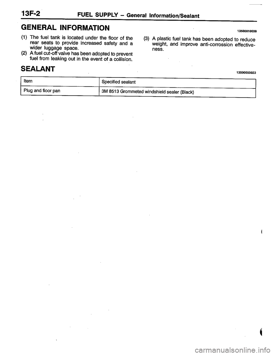 MITSUBISHI LANCER 1996  Workshop  Service Repair Manual 